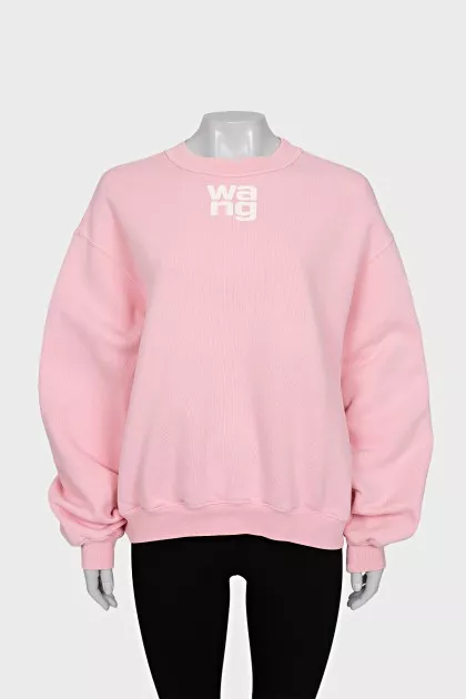 Pink sweatshirt with brand logo
