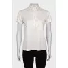 White button-down polo shirt