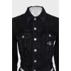 Cropped denim jacket with buttons