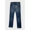Men's straight-leg jeans with a ripped effect