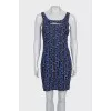 Two-tone geometric print dress