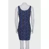 Two-tone geometric print dress