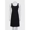Fitted black sleeveless dress