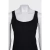 Fitted black sleeveless dress