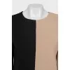 Two-tone dress with a zipper