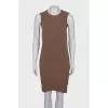 Cashmere dress decorated with buttons