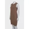 Cashmere dress decorated with buttons