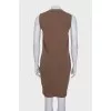 Cashmere dress decorated with buttons