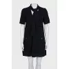 Black dress with tie collar