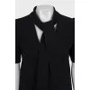 Black dress with tie collar