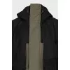Men's long jacket with perforated sleeves