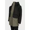 Men's long jacket with perforated sleeves