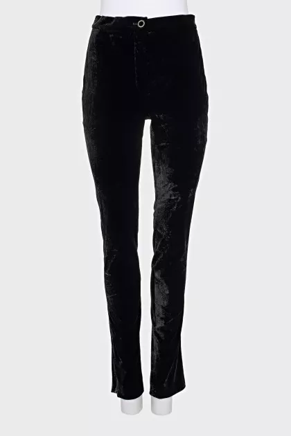 Tapered velvet trousers