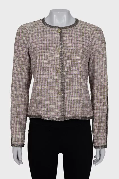 Set of jacket and vest with rhinestones