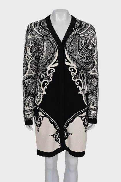 Printed cardigan with buttons