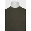 Men's green straight-cut jumper