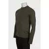 Men's green straight-cut jumper