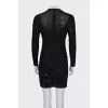 Bodycon dress with sequins and beads