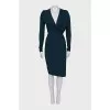 Fitted dress with draped waist