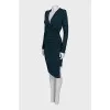 Fitted dress with draped waist