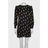 Black dress with geometric print