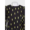 Black dress with geometric print