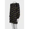Black dress with geometric print