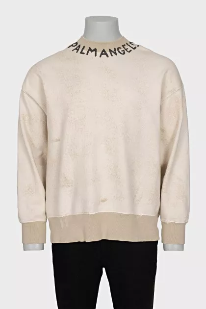 Men's sweater with a printed collar