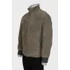 Men's leather jacket with zipper