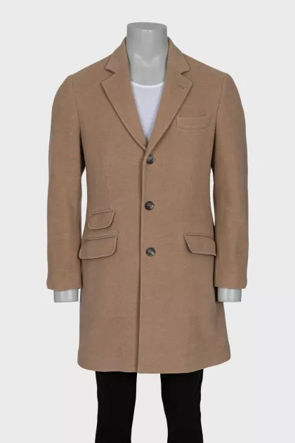 Men's wool and cashmere coat