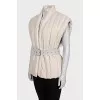 Quilted leather vest without fastening