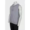 Men's gray hooded vest