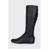 Leather boots with a back closure