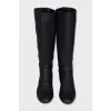 Leather boots with a back closure