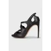 Brown cutout sandals
