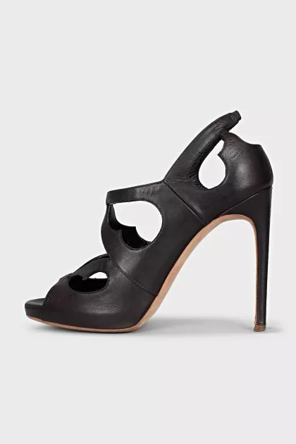 Brown cutout sandals