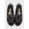 Brown cutout sandals
