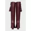 Pink boots with a tassel