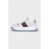 Chunky white leather sneakers