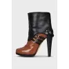 Leather ankle boots with a back strap