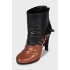 Leather ankle boots with a back strap