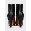 Leather ankle boots with a back strap