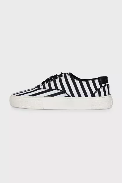 Striped textile sneakers