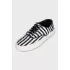 Striped textile sneakers