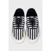 Striped textile sneakers