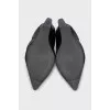 Textured leather wedge ankle boots