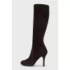 High suede boots with heels