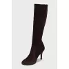 High suede boots with heels