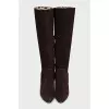 High suede boots with heels
