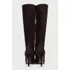 High suede boots with heels